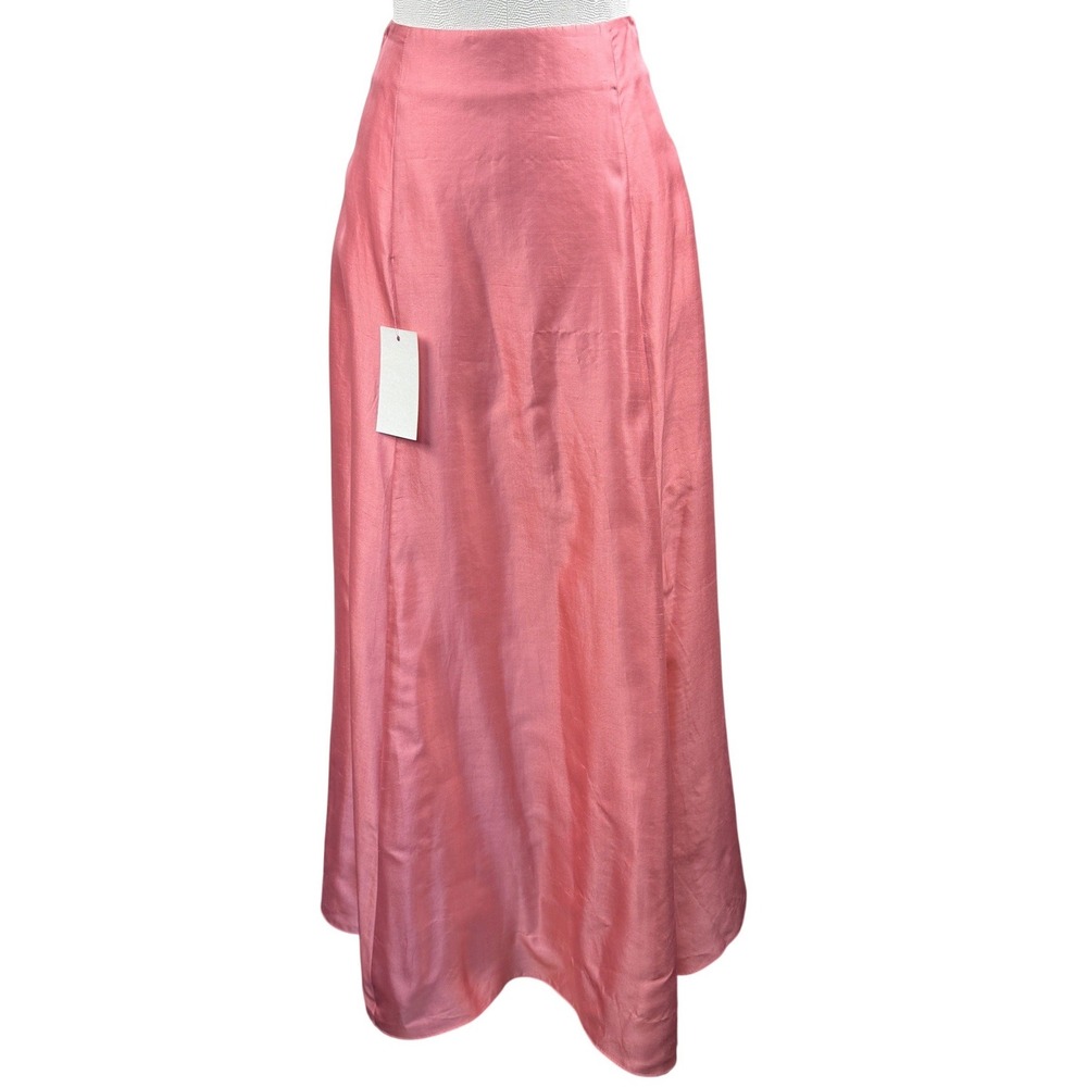 Staud Vincenzo Silk Maxi Skirt Carnation Pink Unlined High Waist Size 0